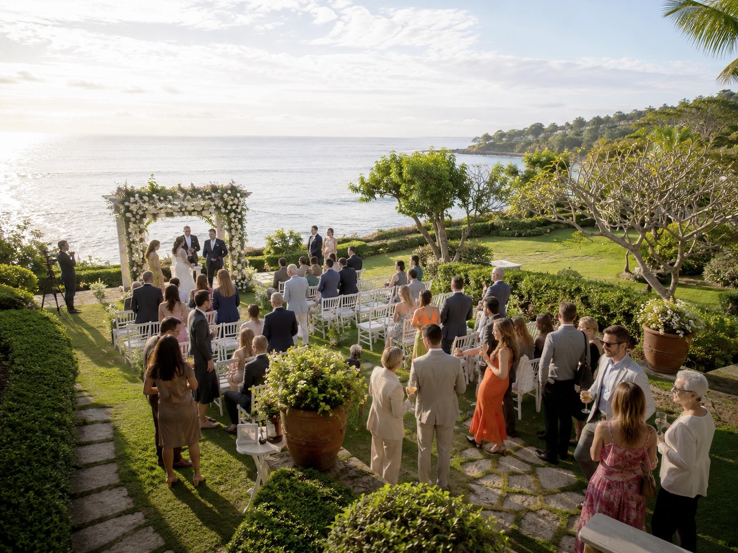 Cérémonie de mariage en extérieur au bord du Lac Léman